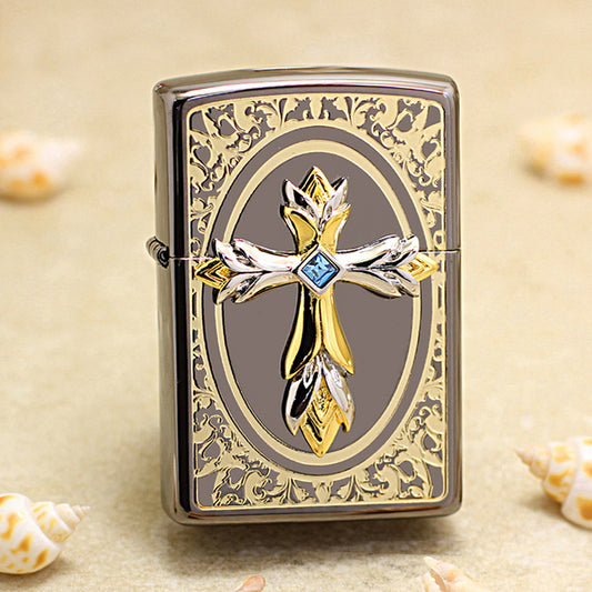 Zippo Crown Cross Black Ice - KR04