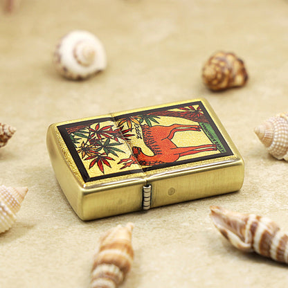 Zippo Deer & Marijuana Gold Plate - JP53