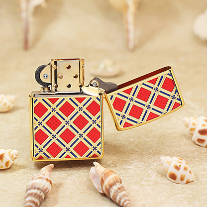 Zippo Double-Sided Diamond Pattern (Red)- JP13