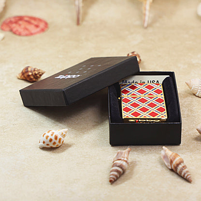 Zippo Double-Sided Diamond Pattern (Red)- JP13