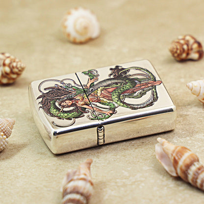 Zippo 'Dragon Girl' Multi-Media Carving - DS117