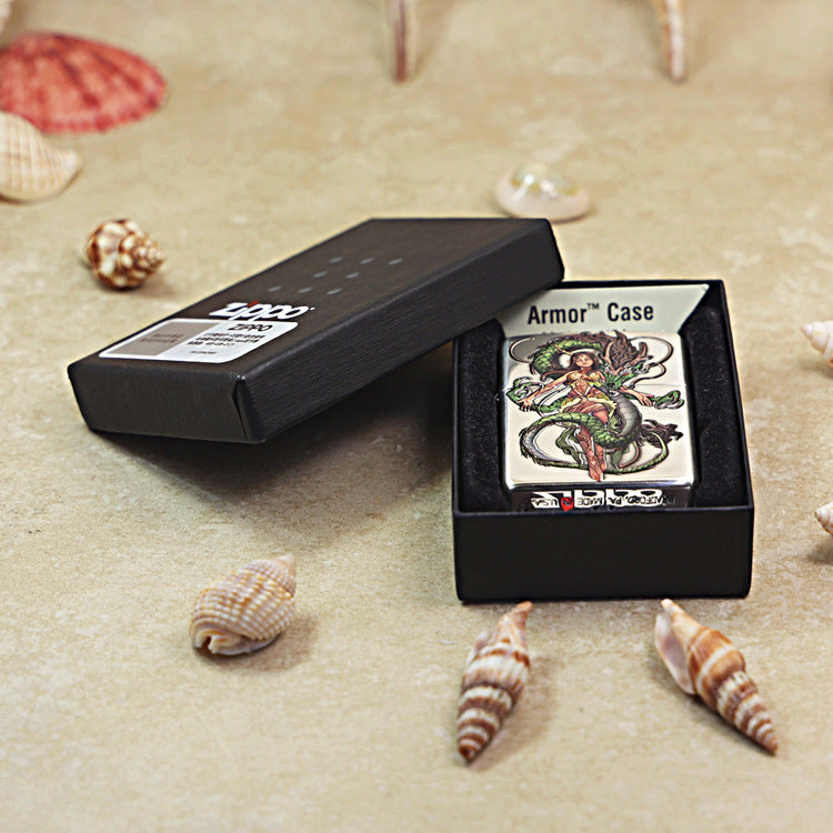 Zippo 'Dragon Girl' Multi-Media Carving - DS117