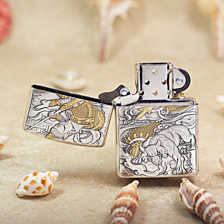 Zippo Dual-Tone Erlang Shen & Howling Dog 162-DS95