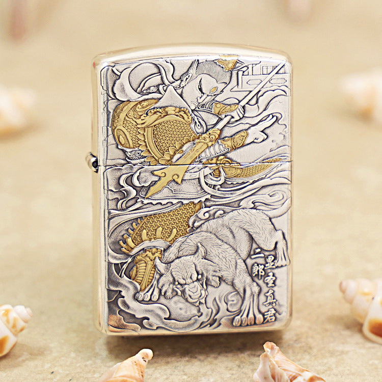 Zippo Dual-Tone Erlang Shen & Howling Dog 162-DS95