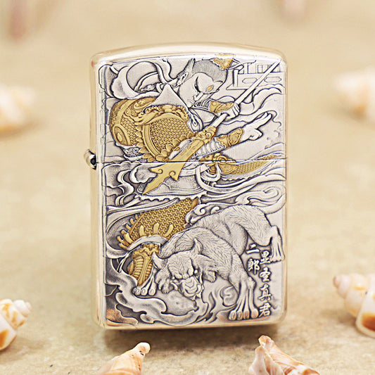 Zippo Dual-Tone Erlang Shen & Howling Dog 162-DS95