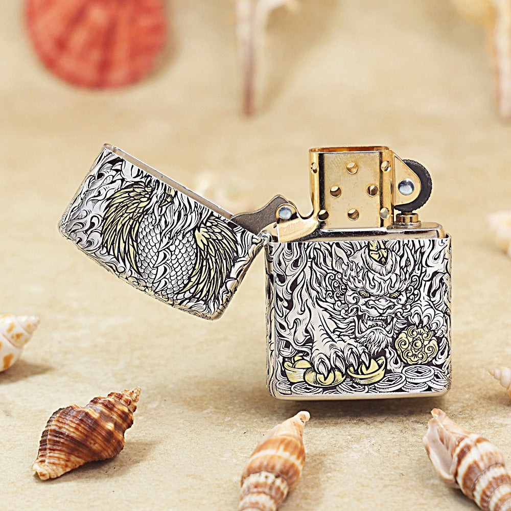 Zippo Dual-Tone Pixiu Prosperity Edition (Deluxe Leather Box) 168-DS17