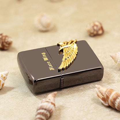Zippo Flare Wing (Black Ice & Gold Wing) - JP28