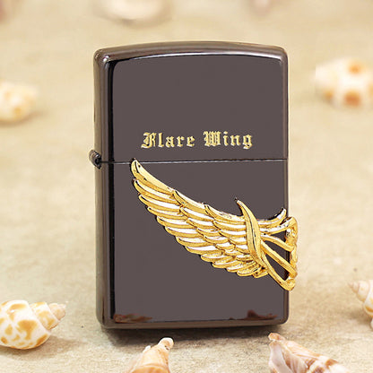 Zippo Flare Wing (Black Ice & Gold Wing) - JP28