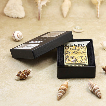 Zippo Gold Plate Deep Carve Arabesque - Floral Series - JP59