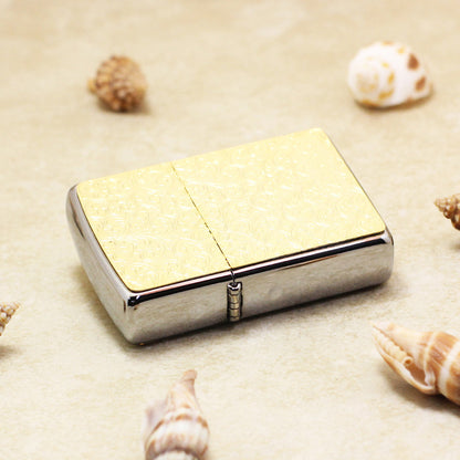 Zippo Gold Plate Double-Sided Floral Arabesque Emblem - JP66