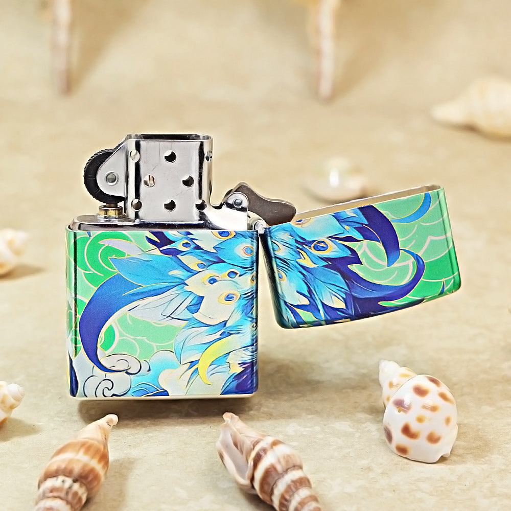 Zippo Green Color-Printed Peacock Princess and Bird - CS04