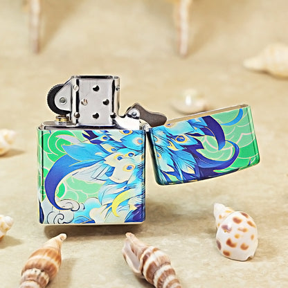 Zippo Green Color-Printed Peacock Princess and Bird - CS04