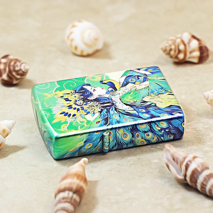 Zippo Green Color-Printed Peacock Princess and Bird - CS04
