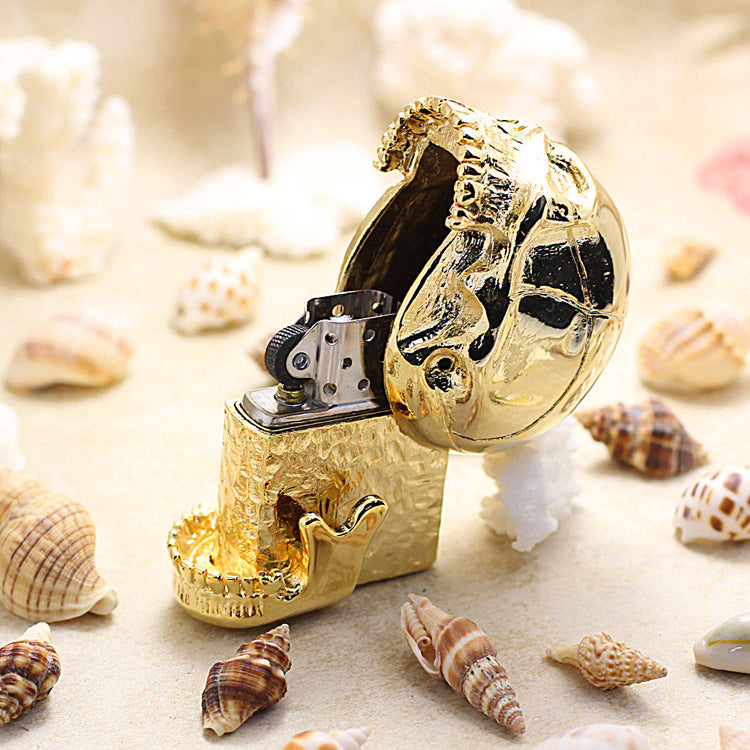 Zippo Heavy Armor Giant Skull - High Polish Gold - JP61