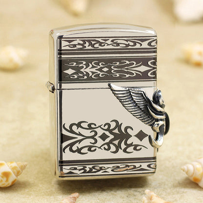 Zippo Heavy Metal Side Eagle Wing with Black Turquoise - JP24