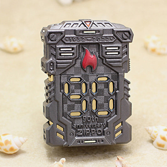 Zippo Heavy Relief 90th Anniversary Mecha Digital Case Set - CM51