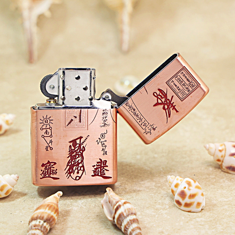 Zippo Heavy Relief Copper Tone Zhao Gongming God of Wealth on Tiger - CM34