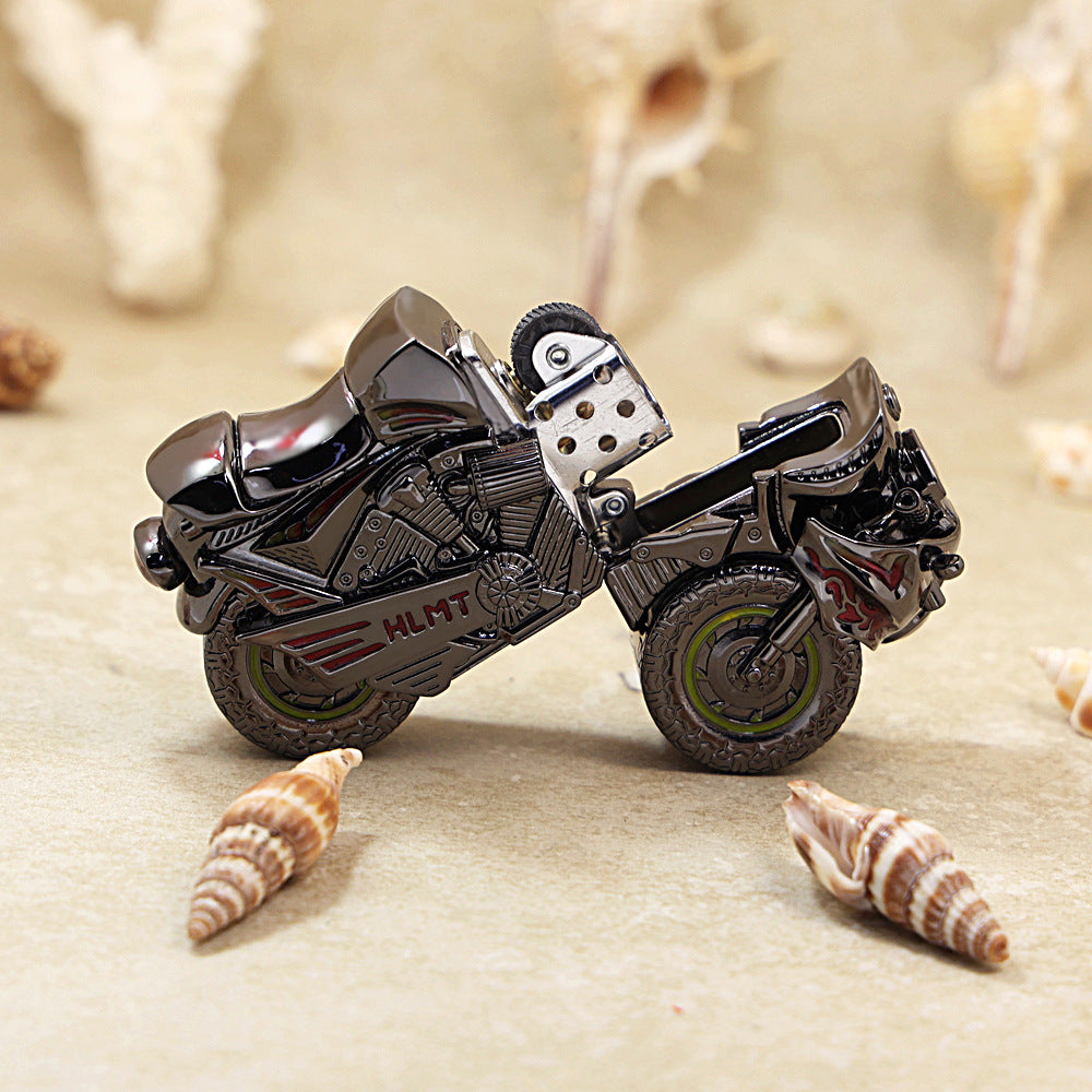 Zippo Heavy Relief Dark Tone Motorcycle Figurine Case Set - CM11