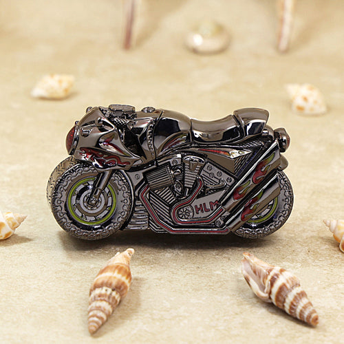 Zippo Heavy Relief Dark Tone Motorcycle Figurine Case Set - CM11