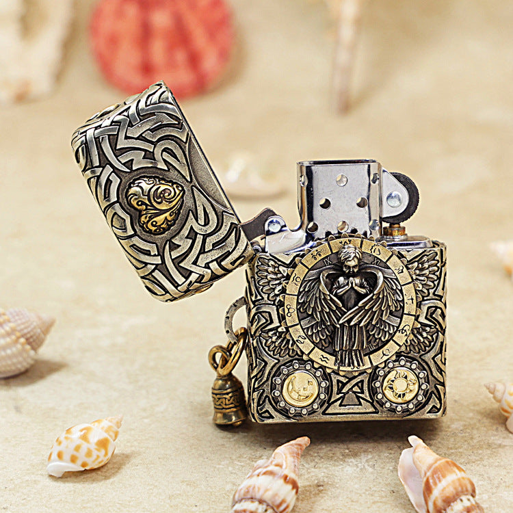 Zippo Heavy Relief Embellished Guardian Angel and Celtic Knotwork - CM07