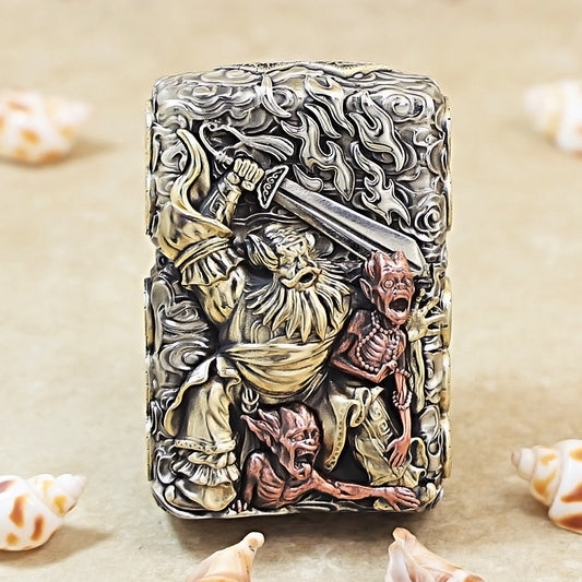 Zippo Heavy Relief Embellished Zhong Kui Demon Slayer - CM03