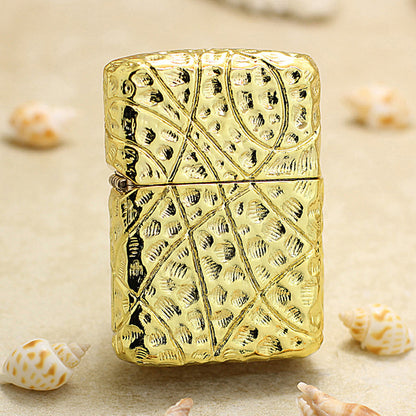 Zippo Heavy Relief Gold Warrior Armor Case Set - CM40