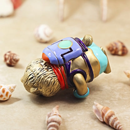 Zippo Heavy Relief Painted Gold Animal Figurine Basketball - CM10