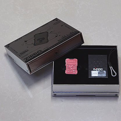 Zippo Heavy Relief Pink Mecha Style Planetary Heart Case Set - CM39