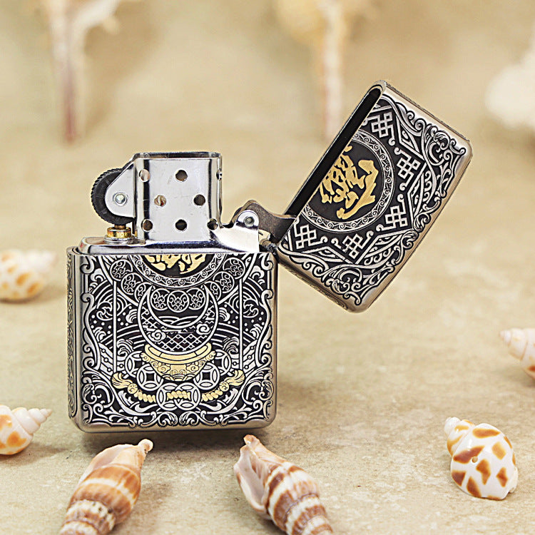 Zippo Heavy Relief Two Tone Pixiu Fortune God Case - CM24