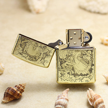 Zippo High Polish Brass Deep Engraved God of War Guan Yu - CC127