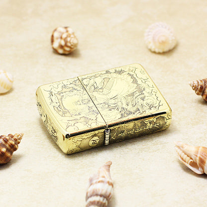 Zippo High Polish Brass Deep Engraved God of War Guan Yu - CC127