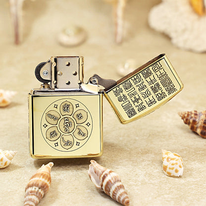 Zippo High Polish Brass Deep Engraved Seated Tathagata Buddha - CC159