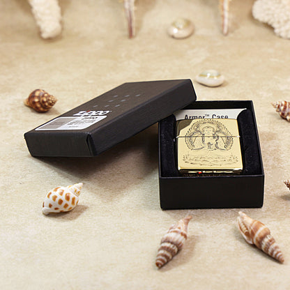 Zippo High Polish Brass Deep Engraved Seated Tathagata Buddha - CC159