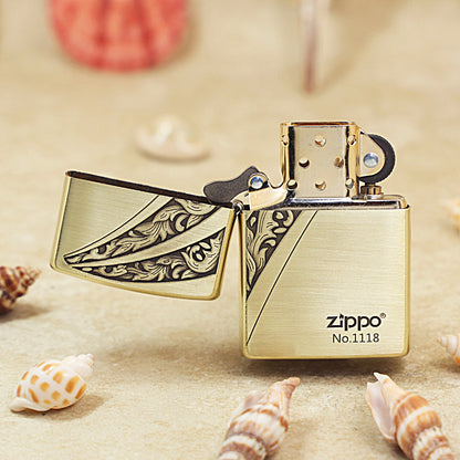Zippo High Polish Brass Double Arc Scrollwork - CC98