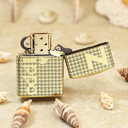 Zippo High Polish Brass Engraved Star Field Pin-Up Girl - CC134