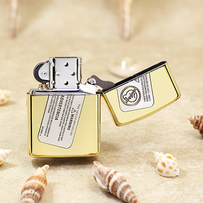 Zippo High Polish Brass Engraved Zippo Car and History - SC29