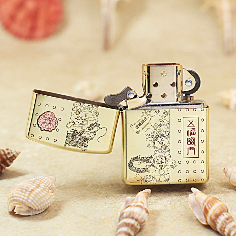 Zippo High Polish Brass Five Blessings Descend - CC90