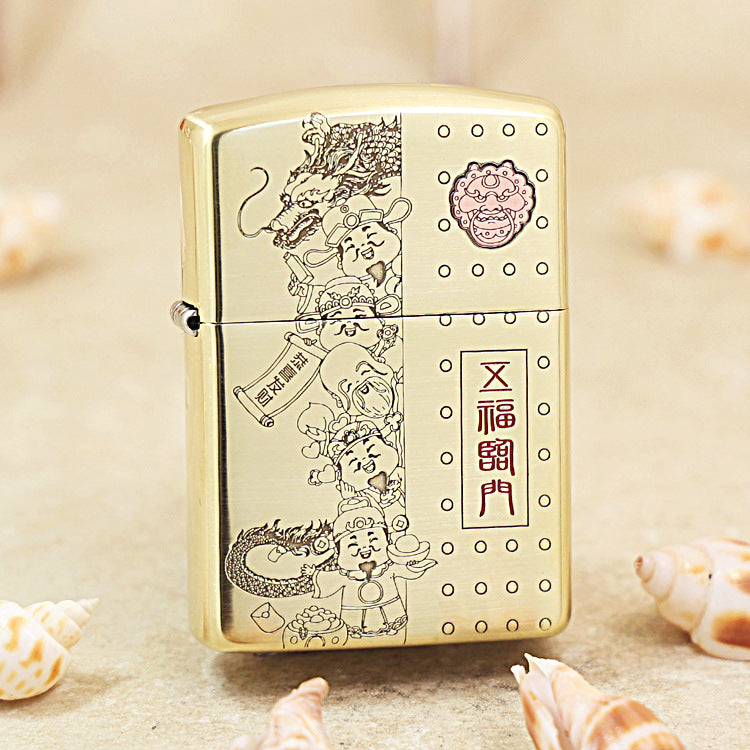 Zippo High Polish Brass Five Blessings Descend - CC90