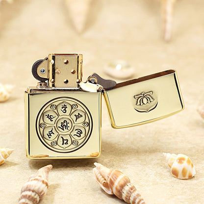 Zippo High Polish Brass Lotus in Heavenly Clouds - CC103