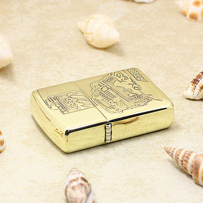 Zippo High Polish Brass 'Off-Road Jeep Adventure' - CC37