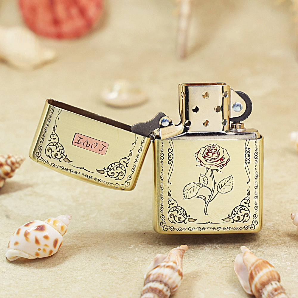 Zippo High Polish Brass Rose Vow Love - CC88