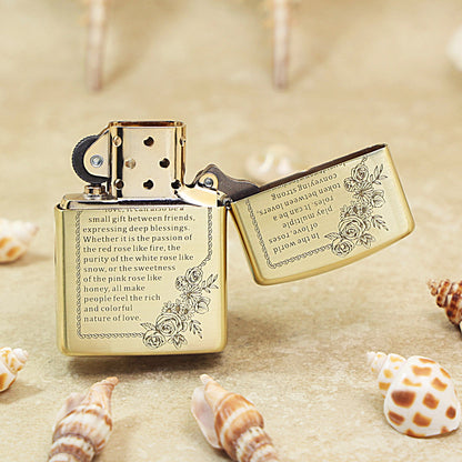 Zippo High Polish Brass Rose Vow Love - CC88