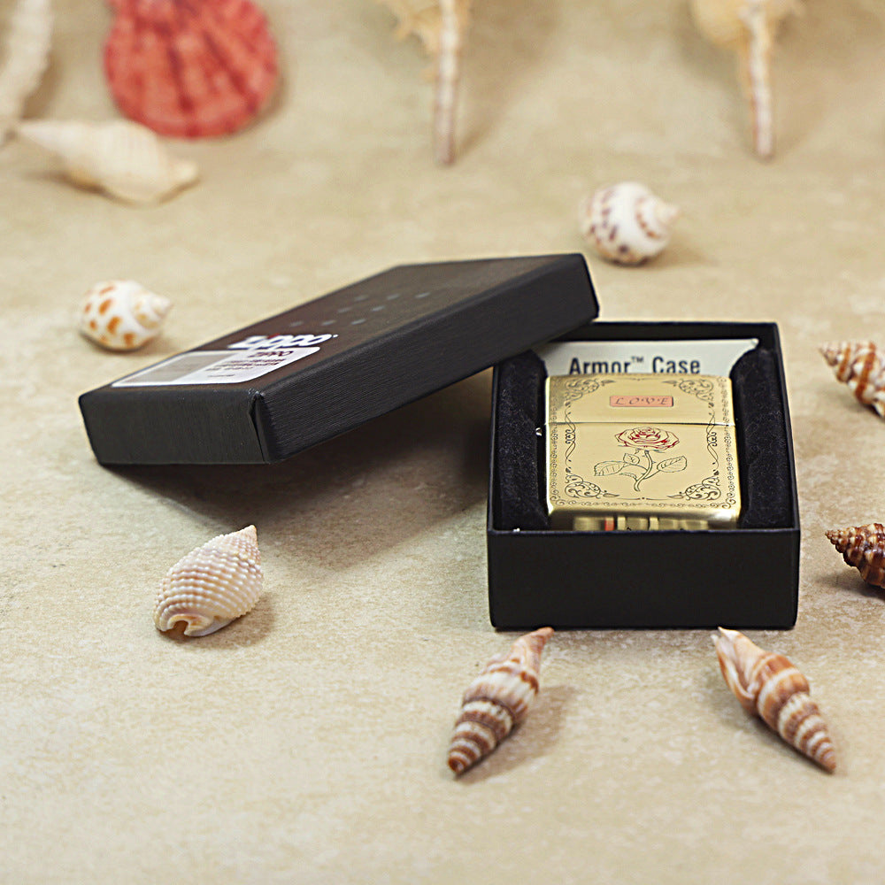 Zippo High Polish Brass Rose Vow Love - CC88