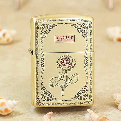 Zippo High Polish Brass Rose Vow Love - CC88