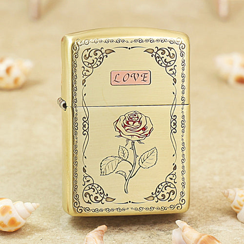 Zippo High Polish Brass Rose Vow Love - CC88