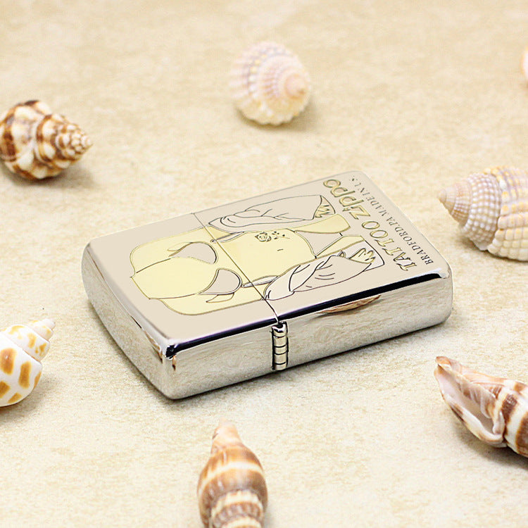 Zippo High Polish Chrome Deep Engraved Tattoo Pin-Up Torso - SC19