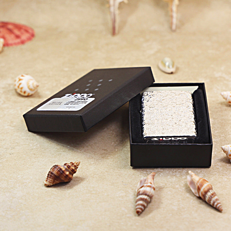 Zippo High Polish Chrome Heavy Texture Meteorite Crater - CM06