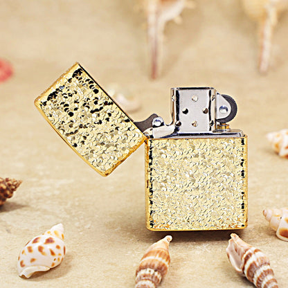 Zippo High Polish Gold Crushed Ice Texture Case - CM43