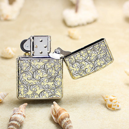 Zippo High Polish Gold Deep Carved Arabesque Scroll Limited Edition - SC06