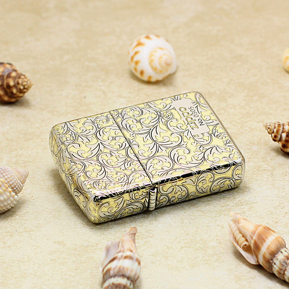Zippo High Polish Gold Deep Carved Arabesque Scroll Limited Edition - SC06